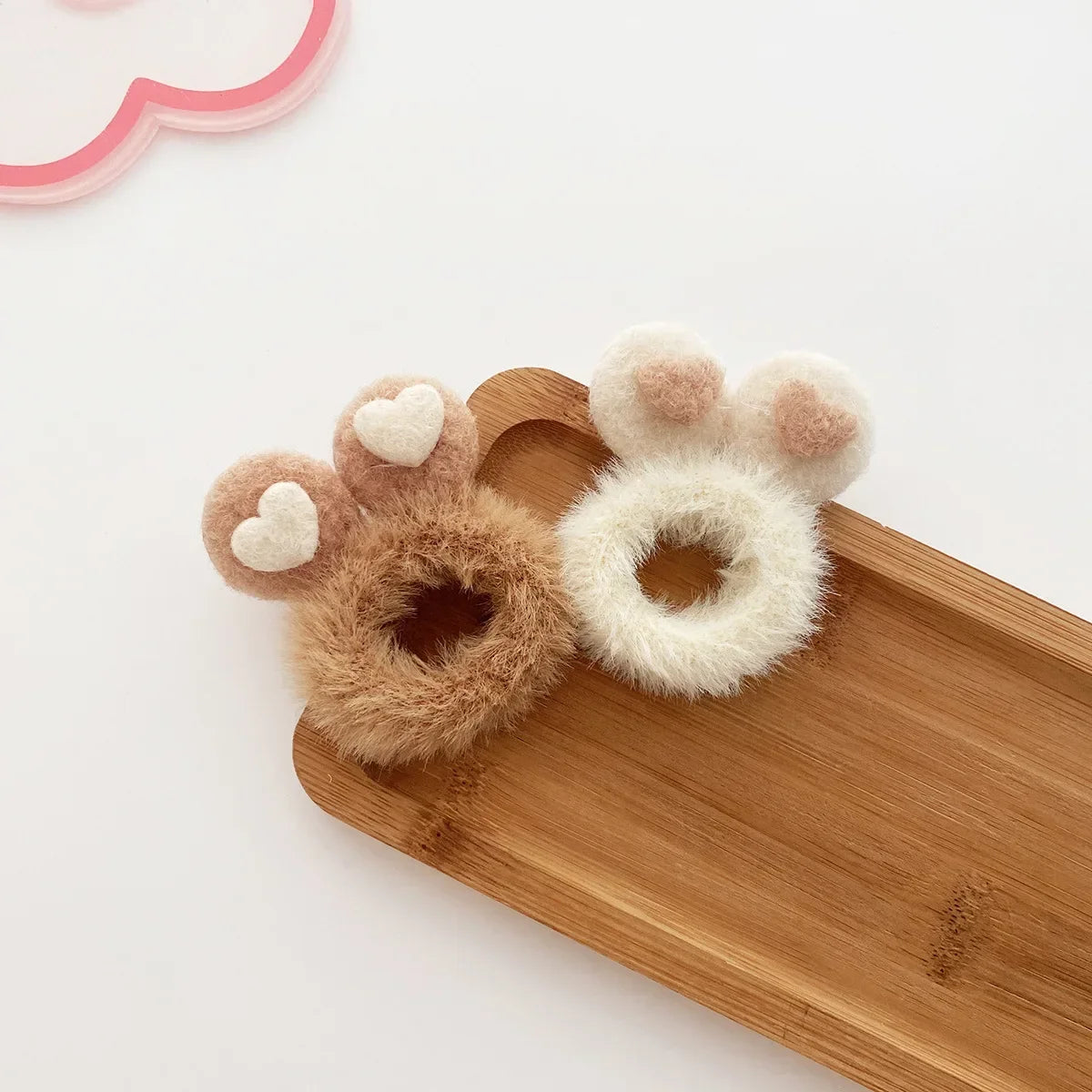 Fuzzy Animal Ears Hair Ties – 2PCS Set
