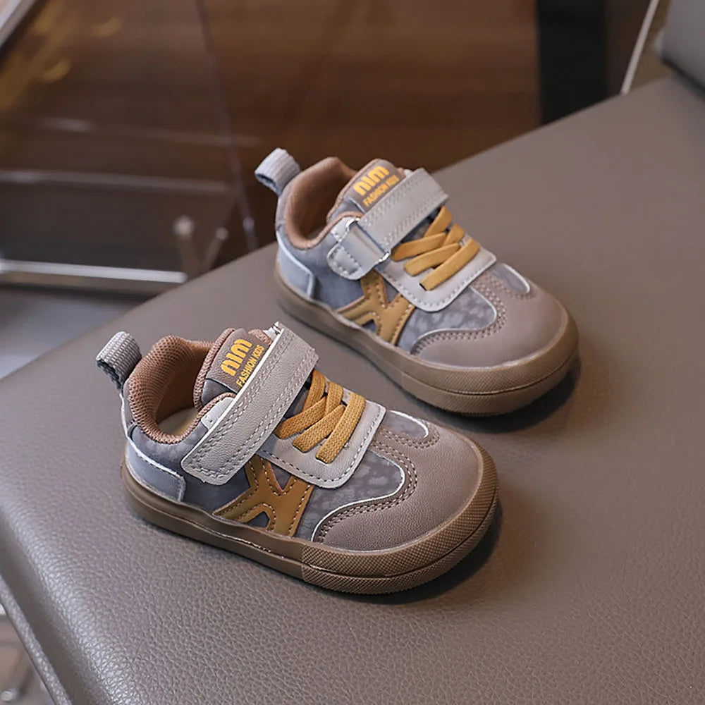 Soft-Sole PU Leather Sneakers – Anti-Slip First Walkers