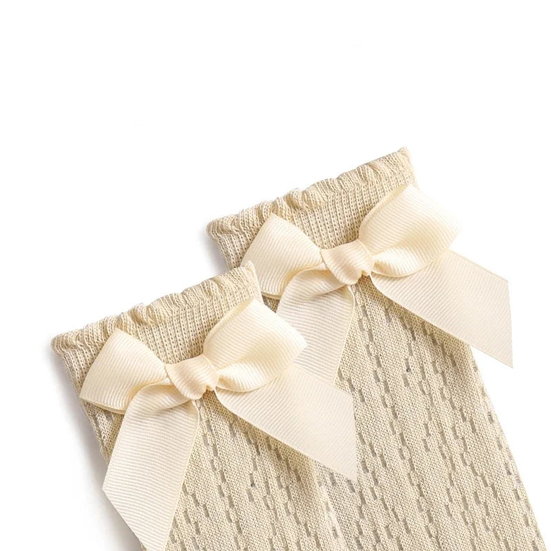 Lace Bow Knee-High Socks