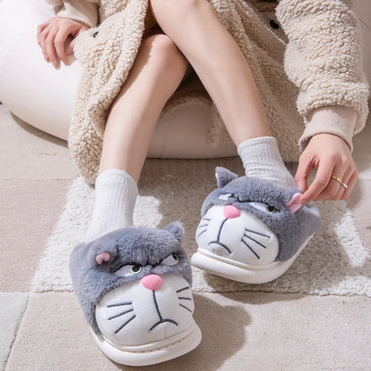 Elegant Plush Cartoon Home Slippers (Large Size)