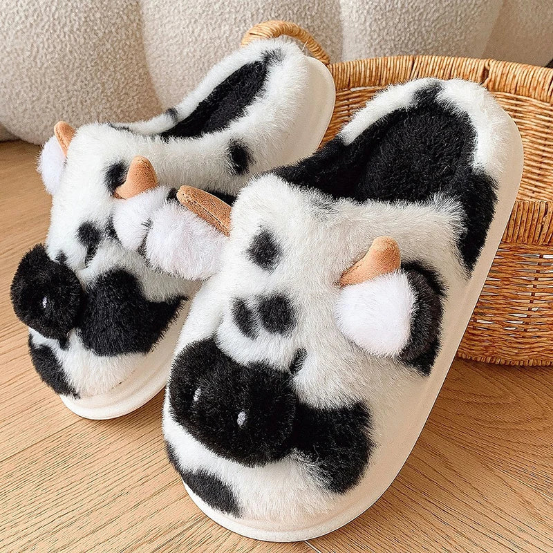 Cartoon Cow Home Slippers – Thick Sole