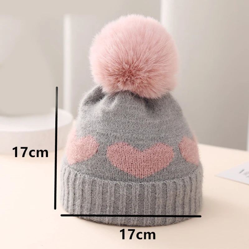 Heart Pom Pom Beanie