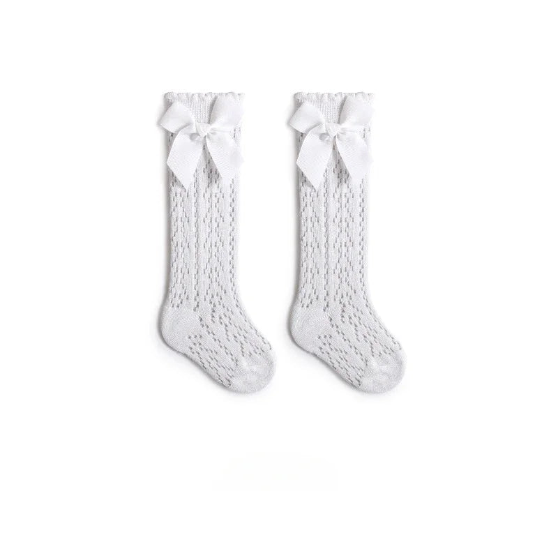 Lace Bow Knee-High Socks