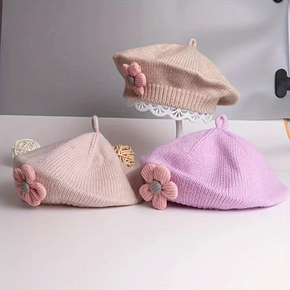 Knit Flower Beret
