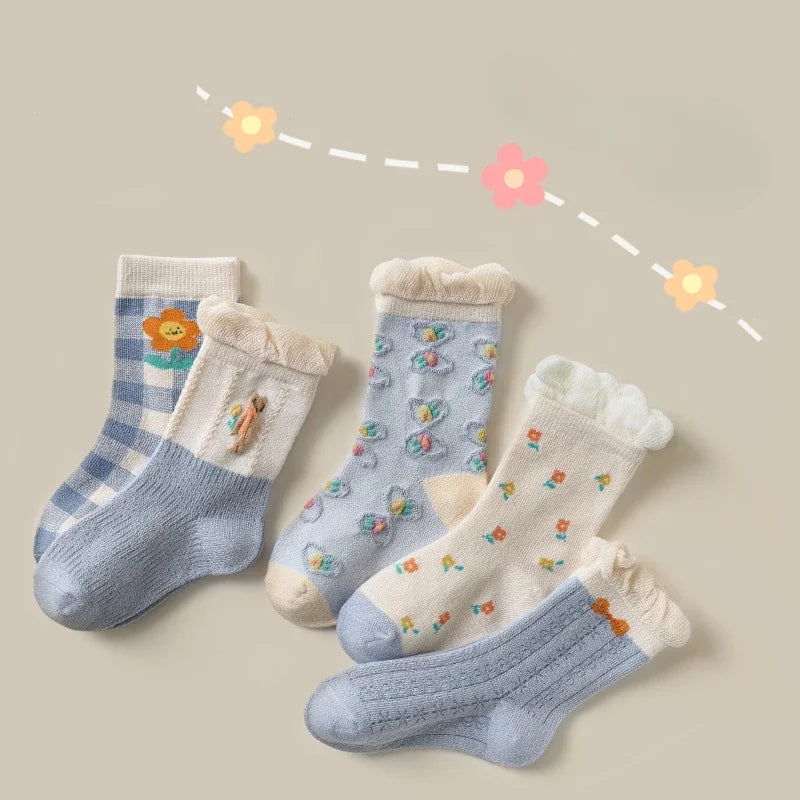 Floral Cotton Socks – 5 Pairs