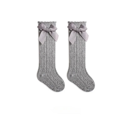 Lace Bow Knee-High Socks