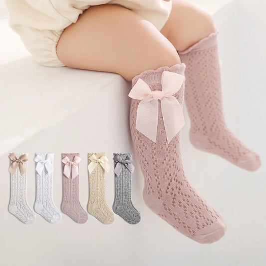 Lace Bow Knee-High Socks