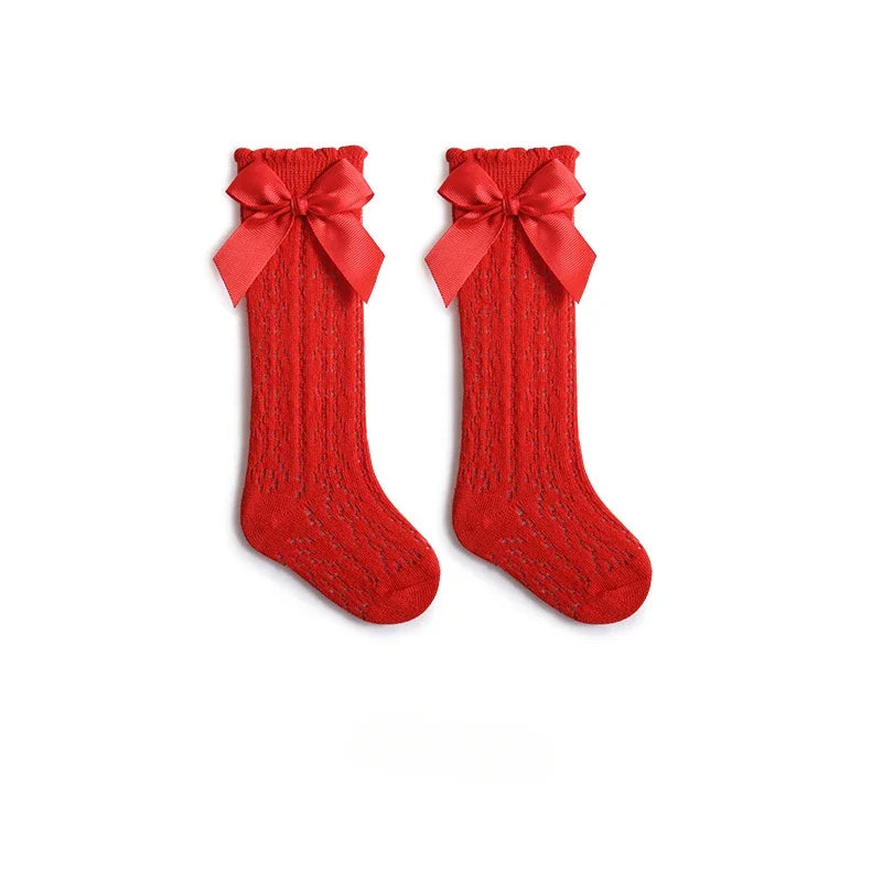 Lace Bow Knee-High Socks