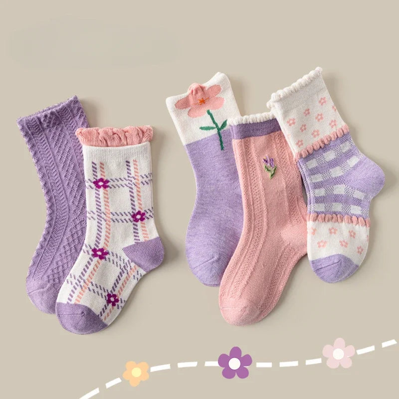 Floral Cotton Socks – 5 Pairs
