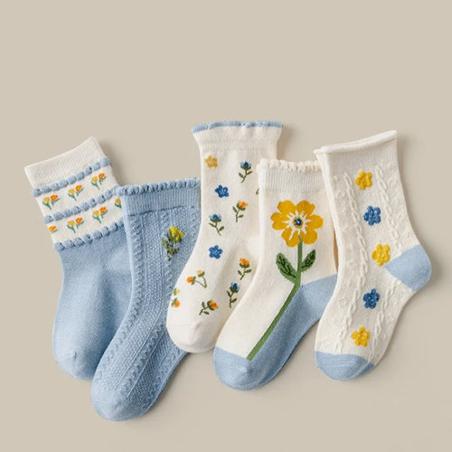 Floral Cotton Socks – 5 Pairs